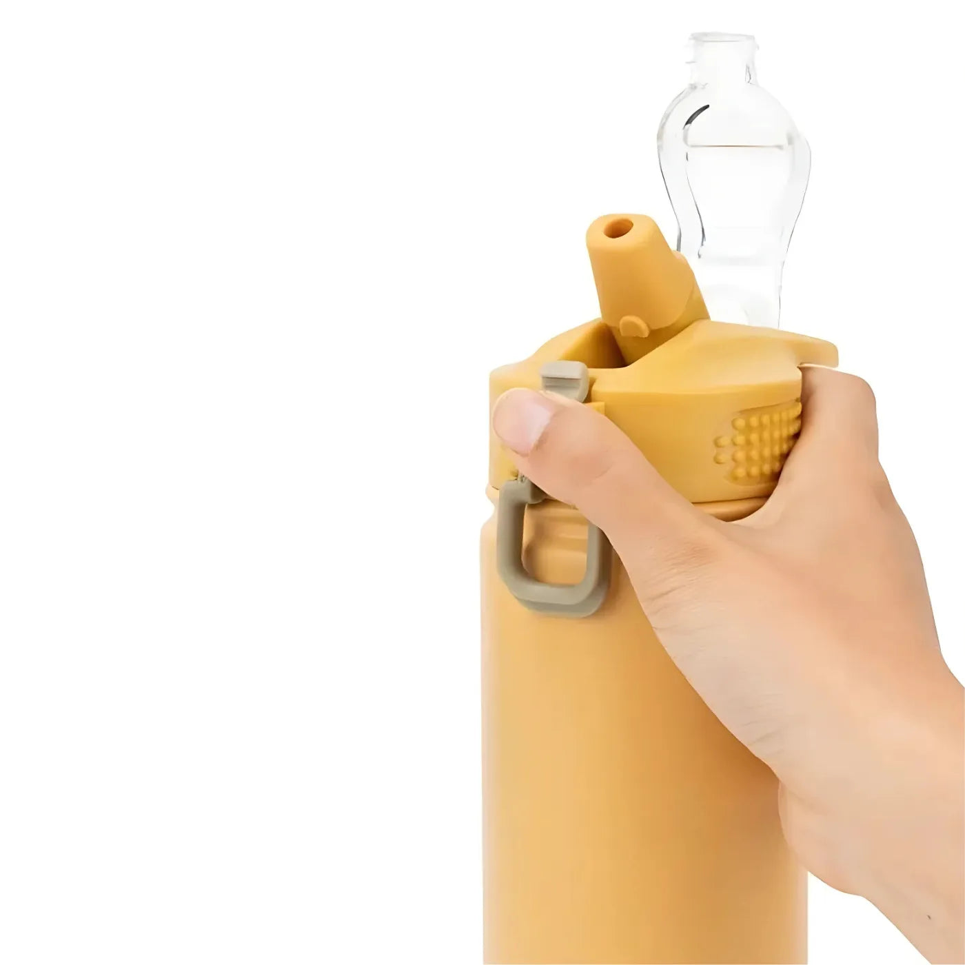 Gourde isotherme avec paille réutilisable, en acier inoxydable 304, capacité 600ml ou 750ml, garde les boissons chaudes ou froides jusqu'à 12h rose