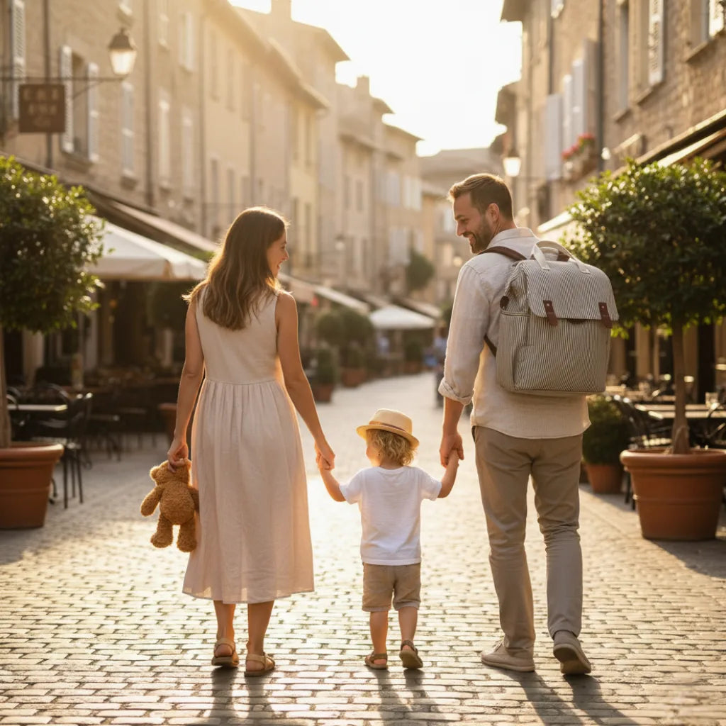 Alliez style et praticité avec ce sac à langer en polyester conçu pour les parents modernes. Léger et résistant, il dispose de crochets de poussette à scratch intégrés pour un transport facile et sécurisé.