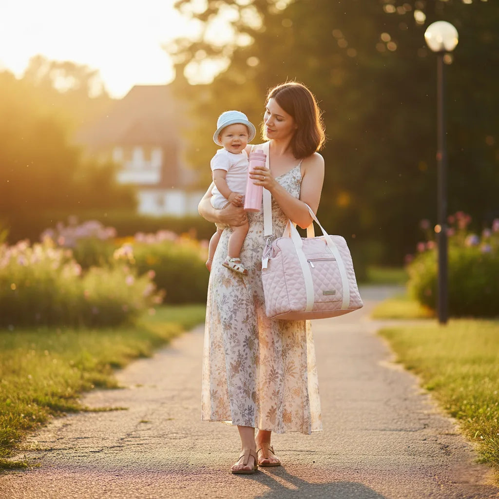 Sac à langer HarmoBag multifonction avec matelas à langer, style moderne et pratique pour les sorties avec bébé.