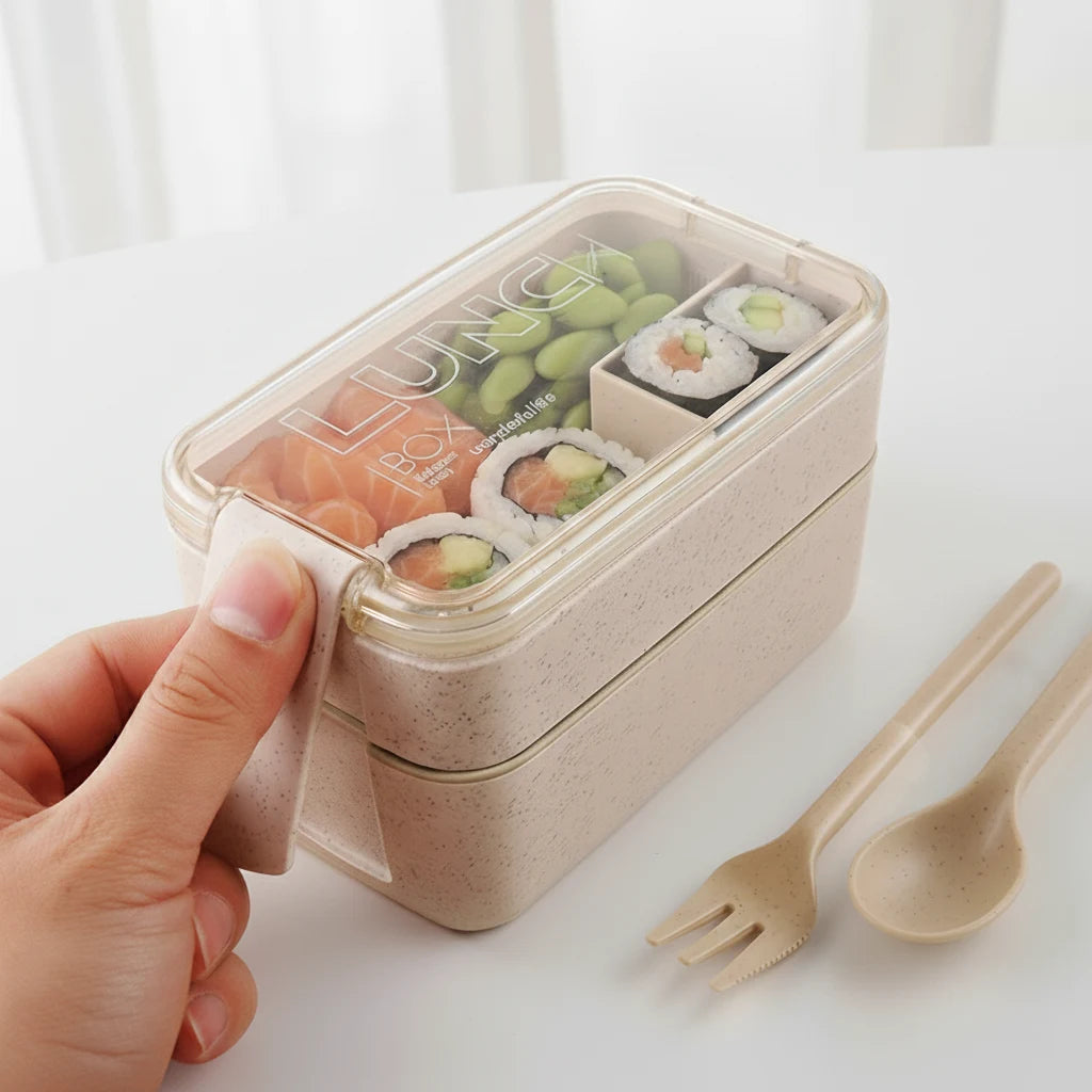 Lunch Box GoFresh fermée – boîte hermétique avec couverts inclus