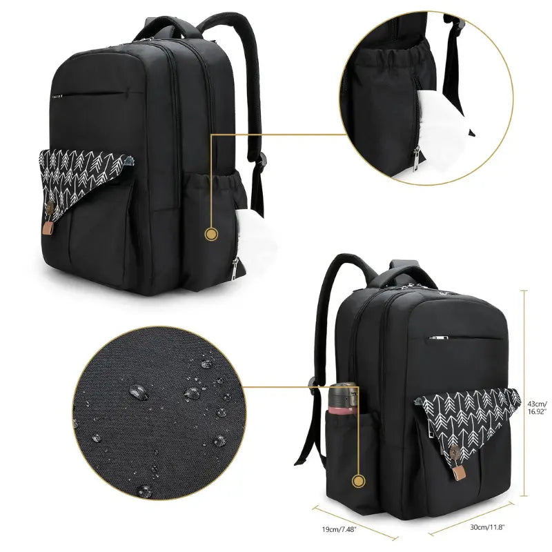 Sac à langer Évasion Goodnvibes ouvert, montrant son organisation intérieure pensée pour bébé

