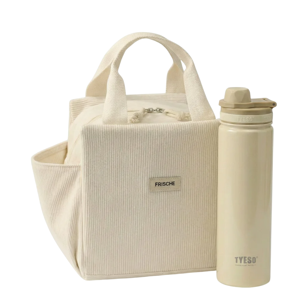 La pause légère : Sac + Gourde. Pour les snacks et l'hydratation.