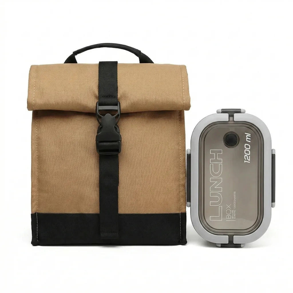 Détail fermeture Roll-top ajustable du sac repas isotherme premium - Goodnvibes
