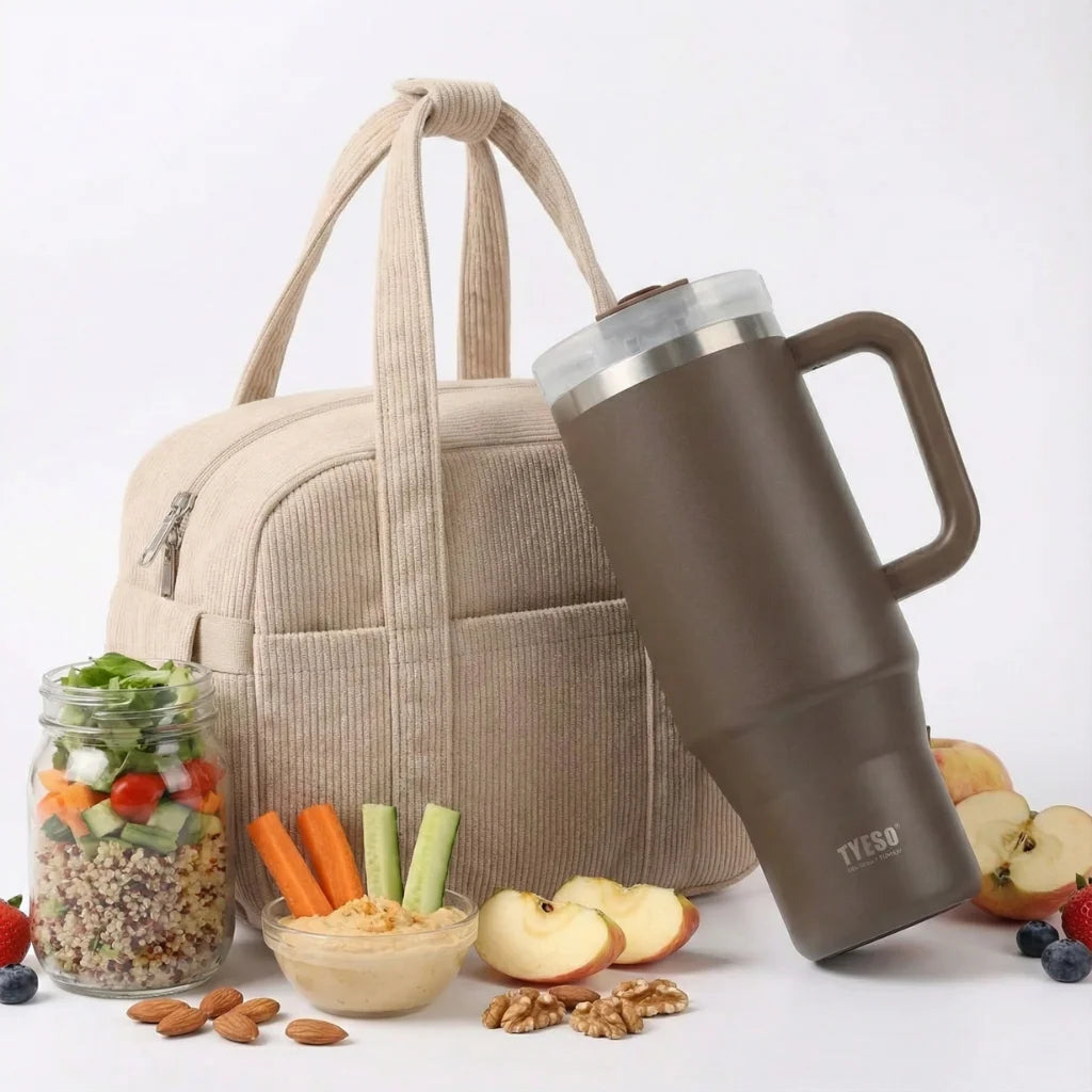 Vue détaillée du Lunch Bag Lovely Day avec tissu coton polyester durable et doublure thermique facile à nettoyer