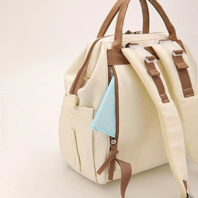 Sac à langer style sac à dos en toile canvas pratique et léger


