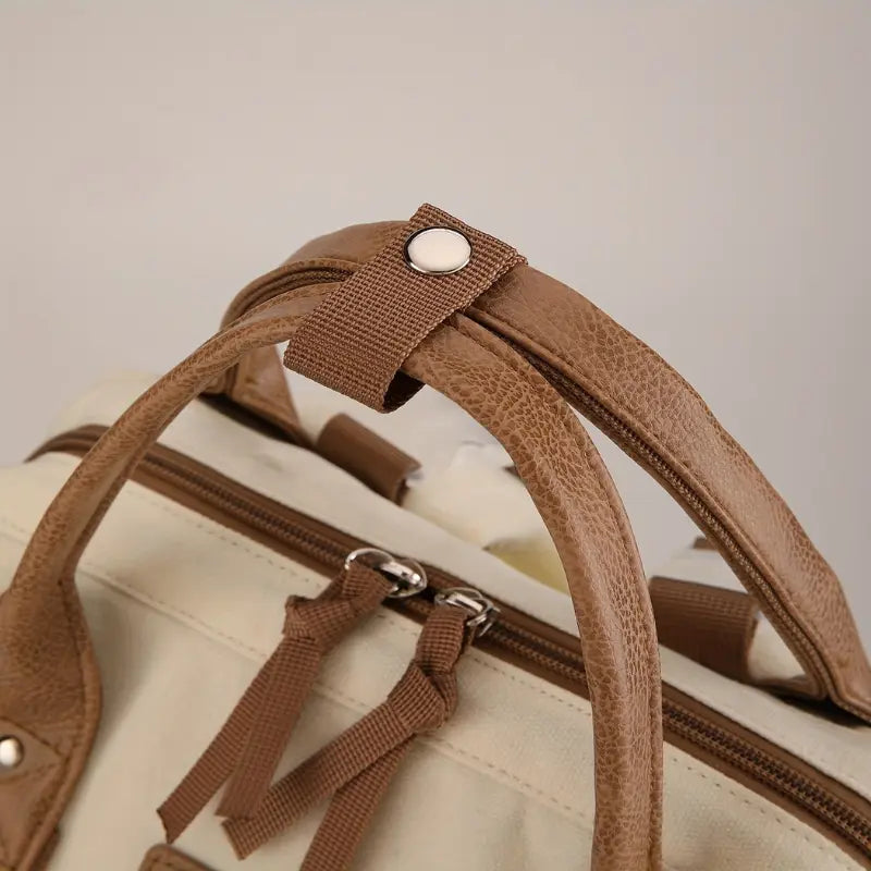 Sac à langer maman en tissu canvas avec grande capacité de rangement

