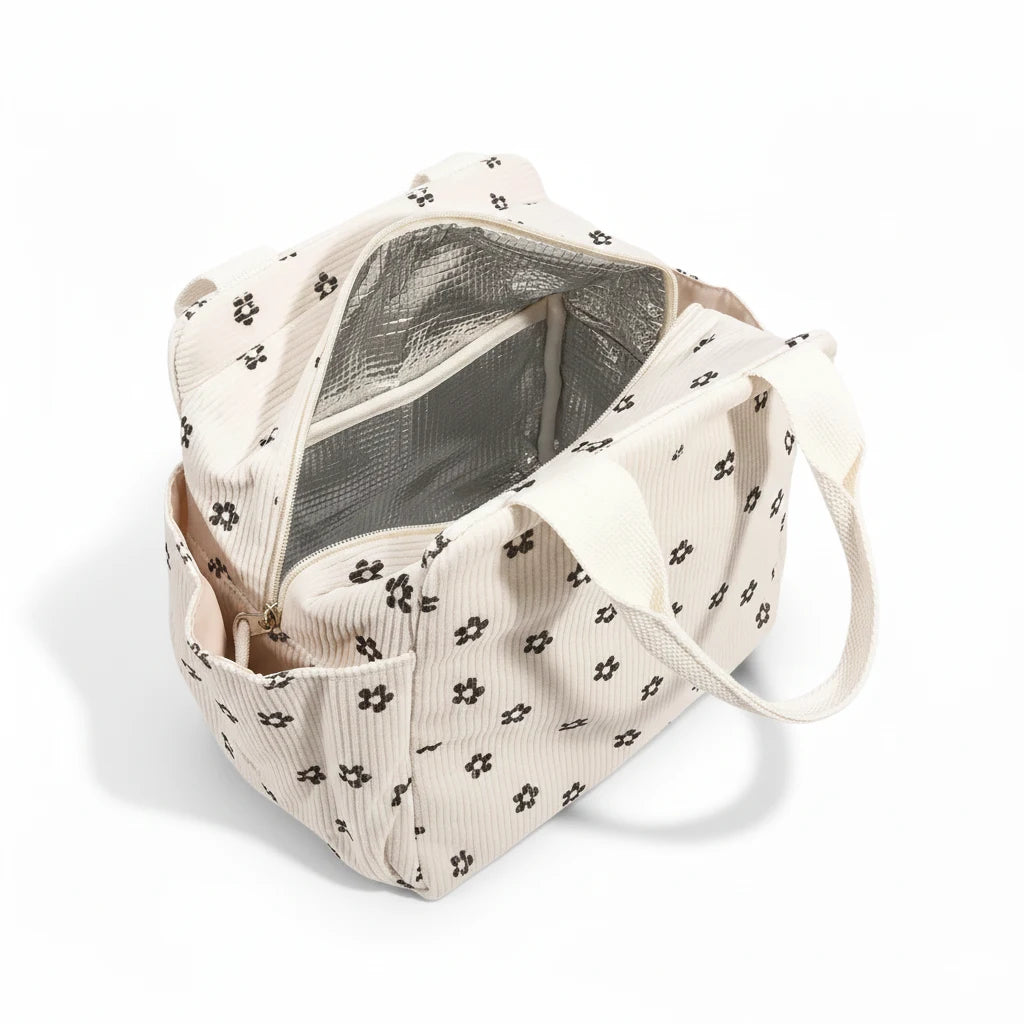 Sac déjeuner grande capacité avec poches extérieures pour transporter lunch box et bouteille