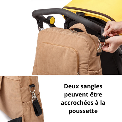 Sac à dos à langer en velours Côtelé