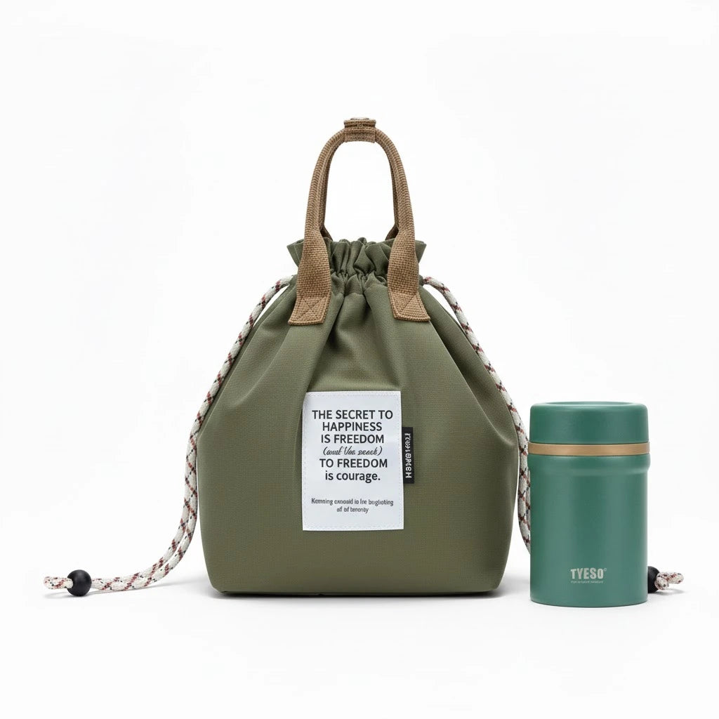 Rangement facile de la lunch box isotherme dans le sac repas grande capacité PureGo pour une pause déjeuner organisée