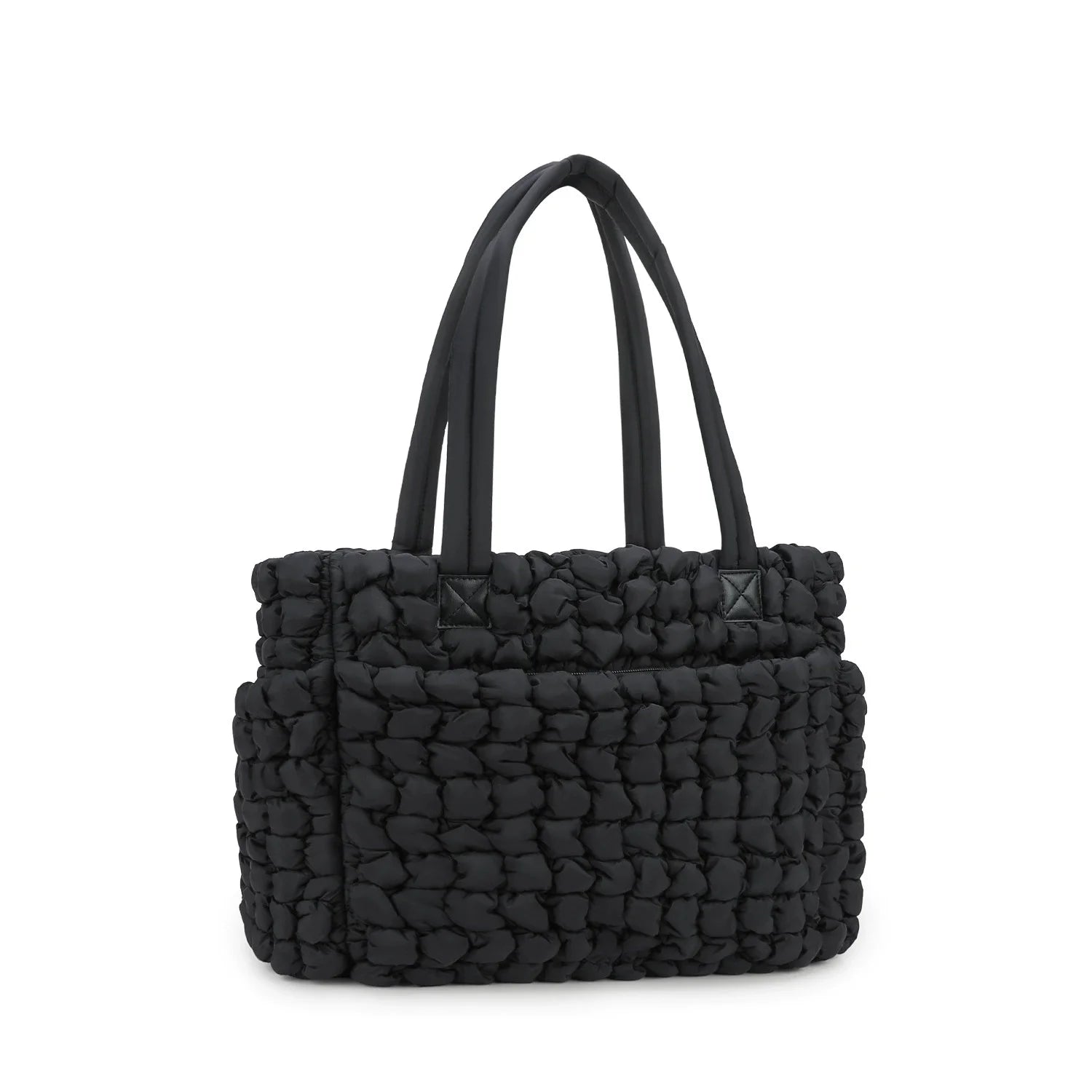 Mommy Bag noir waterproof grande capacité avec finitions cuir - Milky.