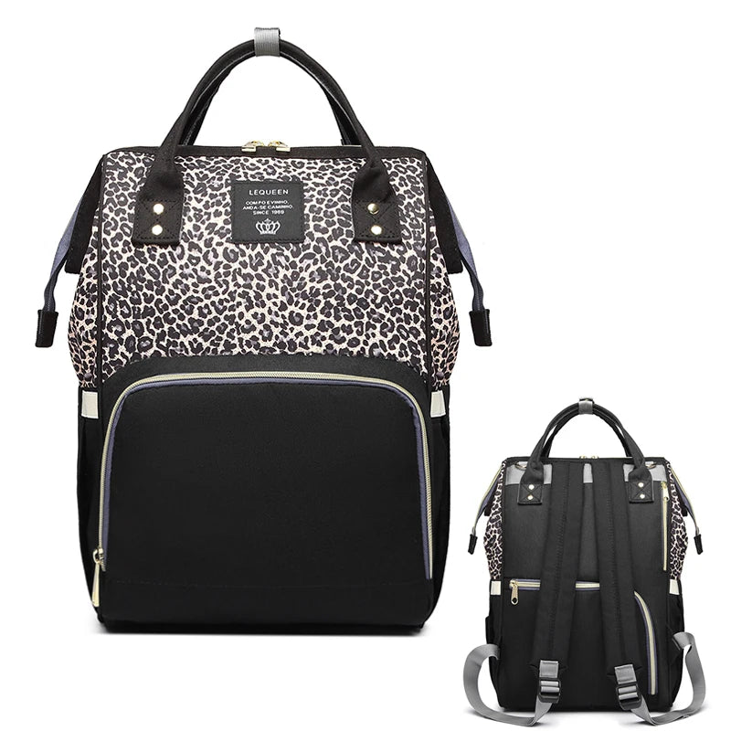 Sac à langer pratique en polyester, léger (0,63 kg), au format 42x26x15 cm, facile à nettoyer avec un chiffon microfibre – idéal pour emporter les essentiels de bébé avec style gris