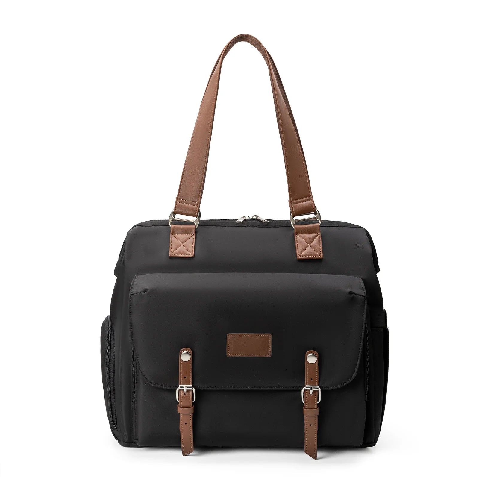 Sac à langer noir intemporel, design moderne et organisation optimale

