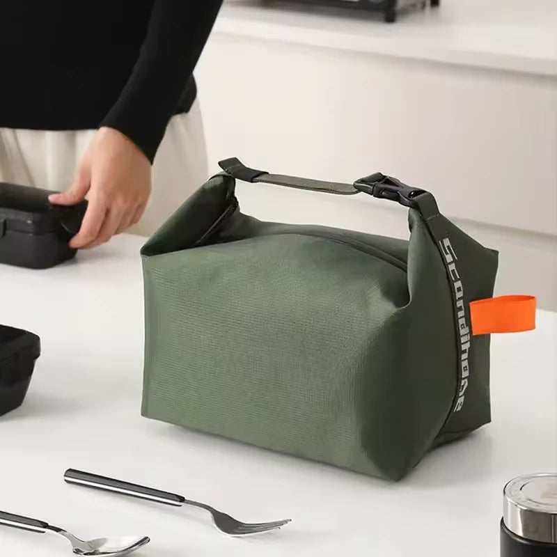 Lunch bag élégant en tissu Oxford, durable et résistant.