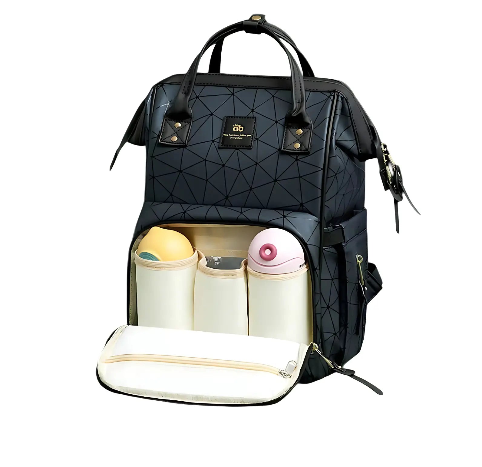 Sac à langer Explorer ouvert, compartiments organisés pour tous les essentiels de bébé