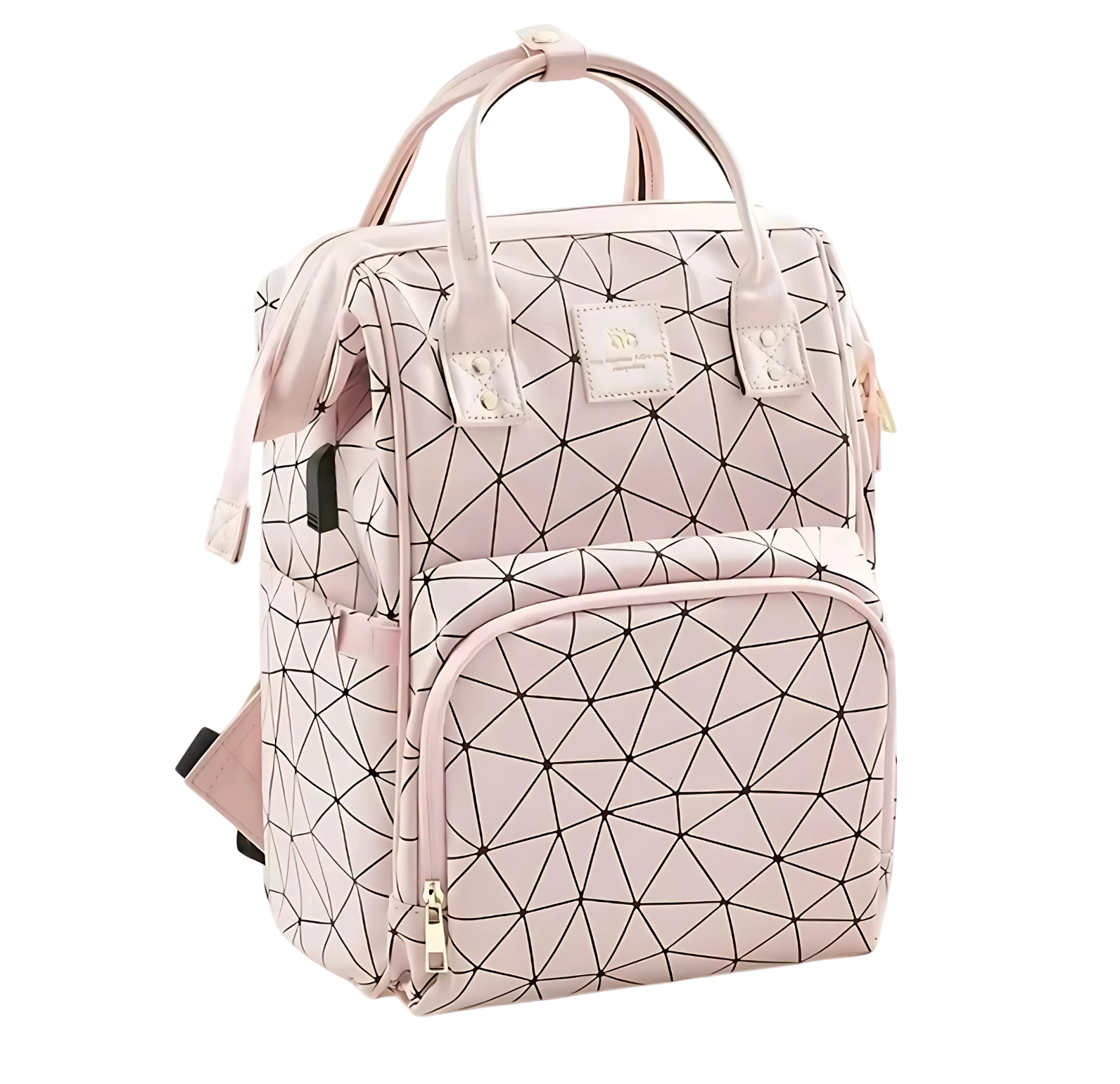 Sac à langer spacieux en polyester, poids léger de 0,75 kg, dimensions 40x25x20 cm, facile à entretenir avec un chiffon microfibre – parfait pour transporter les affaires de bébé en toute simplicité rose
