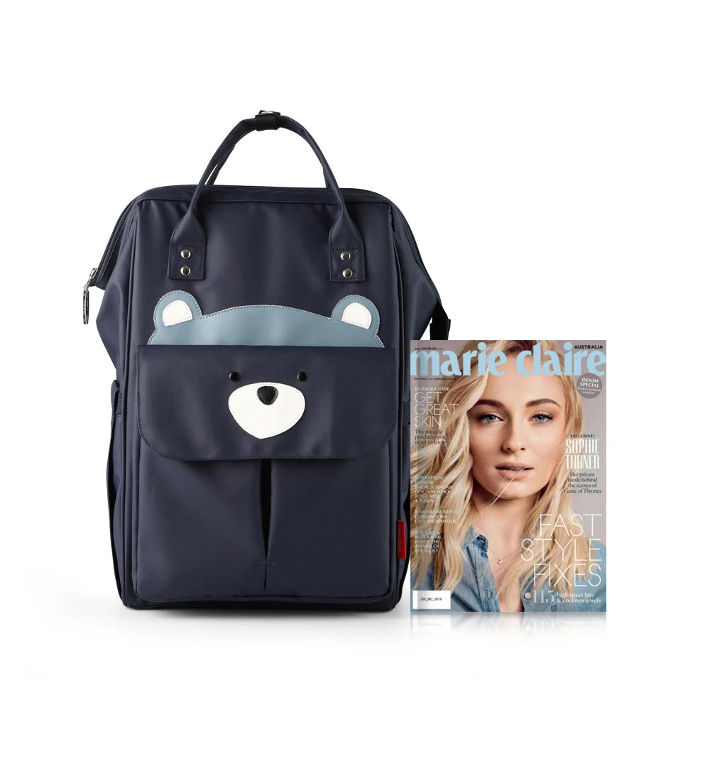 Intérieur spacieux du sac à langer Noa Pop avec rangements astucieux

