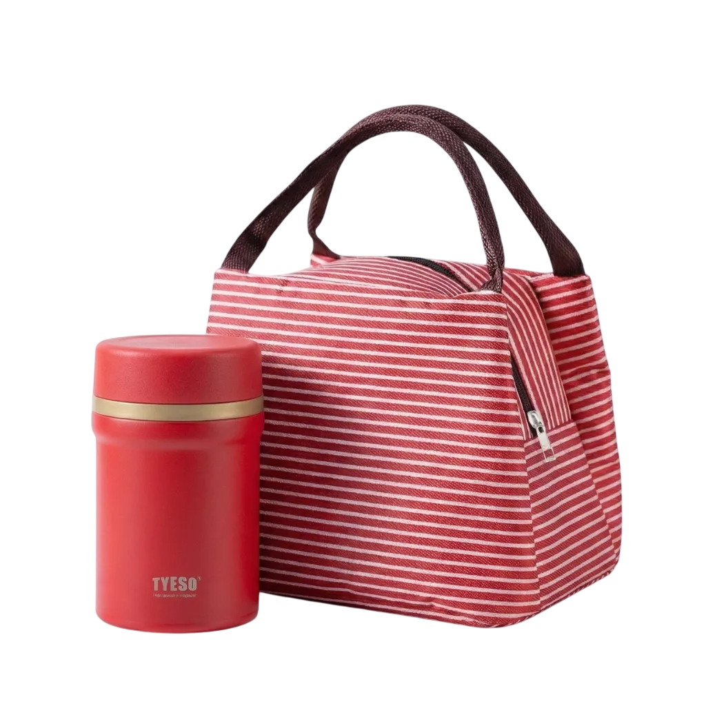 La fraîcheur avant tout : Sac + Lunch Box ronde. Idéal salades & soupes.
