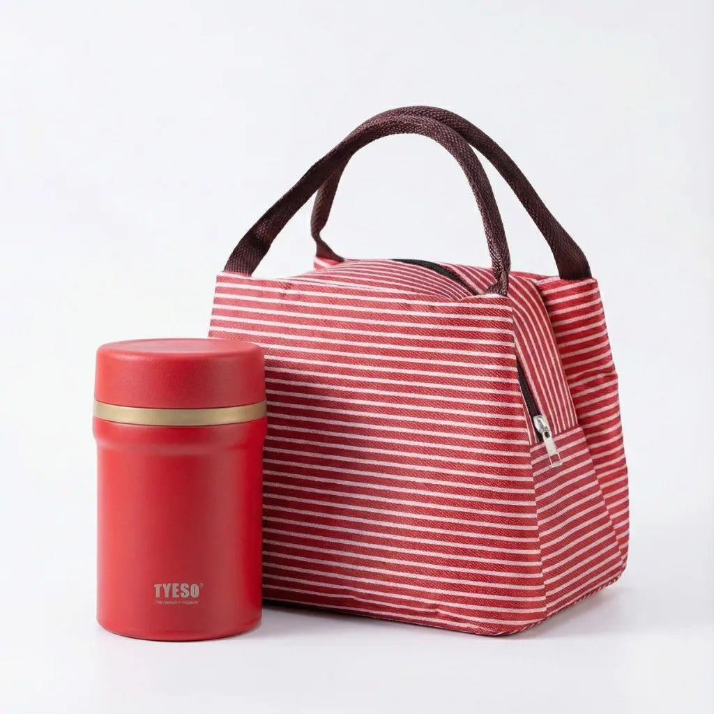 ThermiBag format vertical contenant la FreshMeal et une boisson