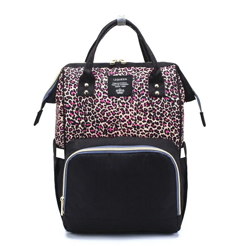 Sac à langer pratique en polyester, léger (0,63 kg), au format 42x26x15 cm, facile à nettoyer avec un chiffon microfibre – idéal pour emporter les essentiels de bébé avec style rose