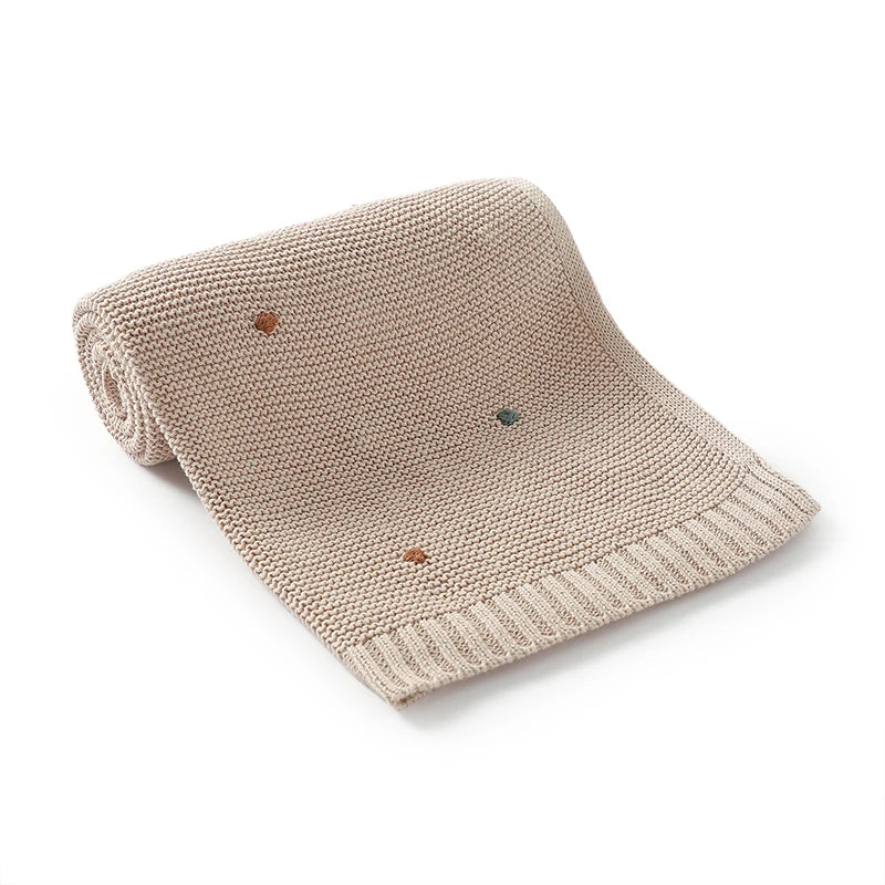 Lange ou couverture en coton ultra doux, dimensions 90x70 cm, lavable en machine, couverture offerte avec l'achat d'un sac à langer beige sable