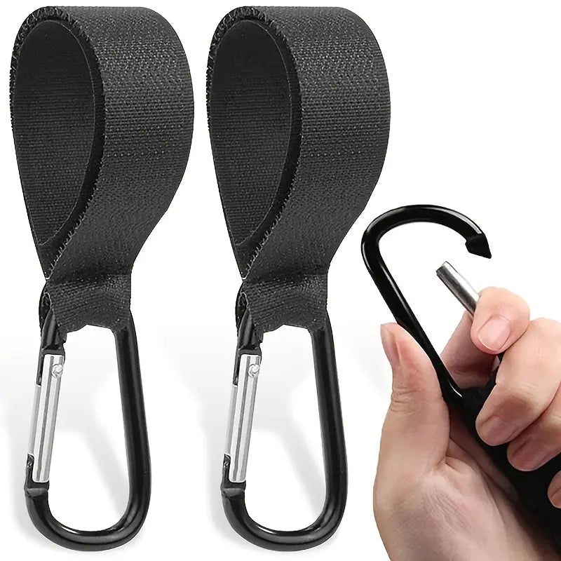 Crochets noirs pour poussette – attache pratique pour sac à langer ou sac de courses

