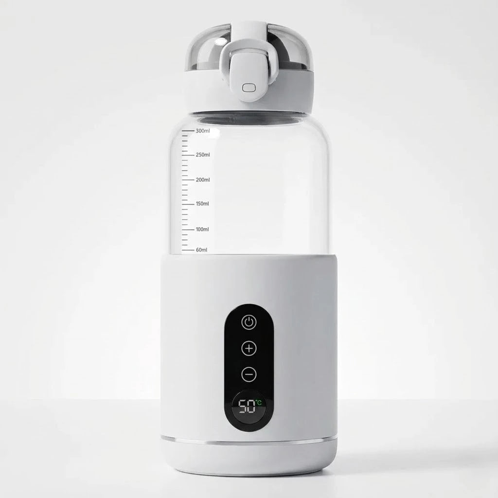 Chauffe biberon nomade USB C en verre borosilicate et acier inoxydable