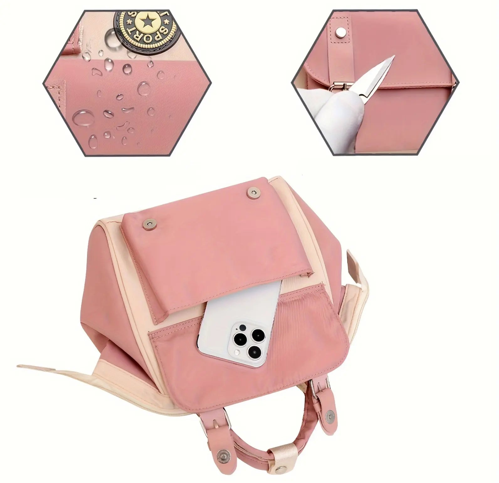 Sac à langer Mini CHIC de face avec fermeture éclair visible


