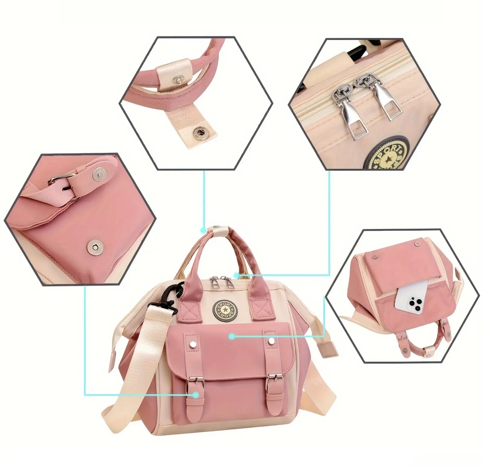 Vue de dos du sac Mini CHIC avec bandoulière ajustable


