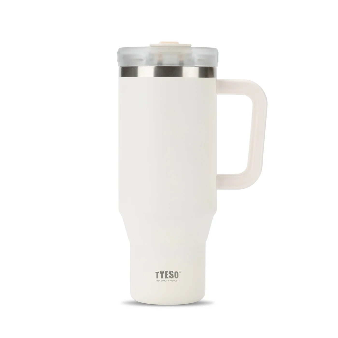 Gobelet inox avec paille réutilisable, 900ml ou 1200ml, idéal pour boissons chaudes ou froides blanche
