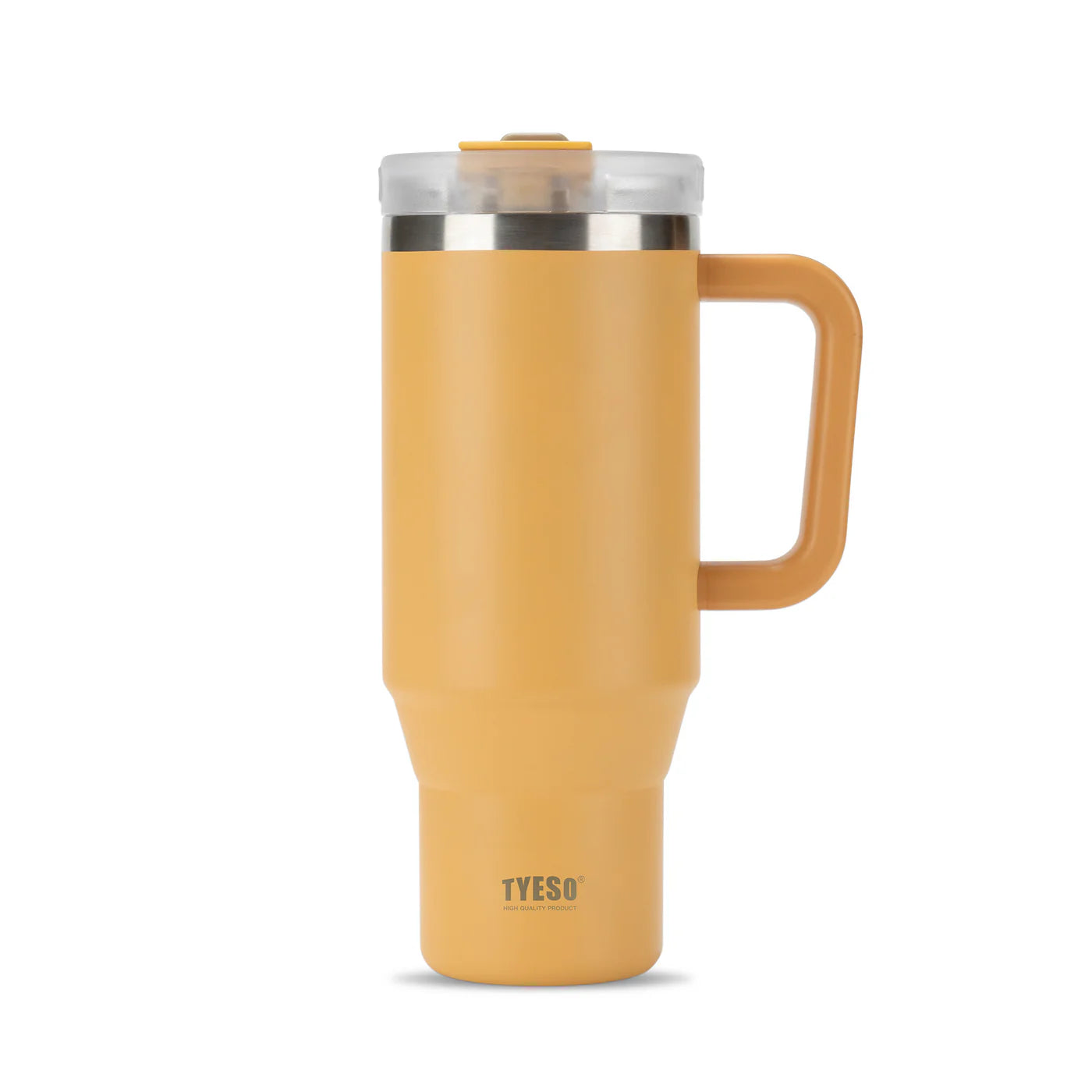 Gobelet inox avec paille réutilisable, 900ml ou 1200ml, idéal pour boissons chaudes ou froides jaune