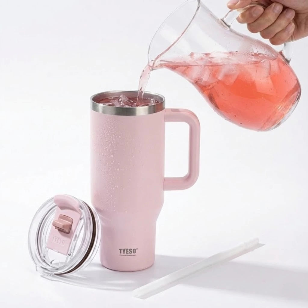 Gobelet isotherme NomadVibe en acier inoxydable 304 avec paille réutilisable