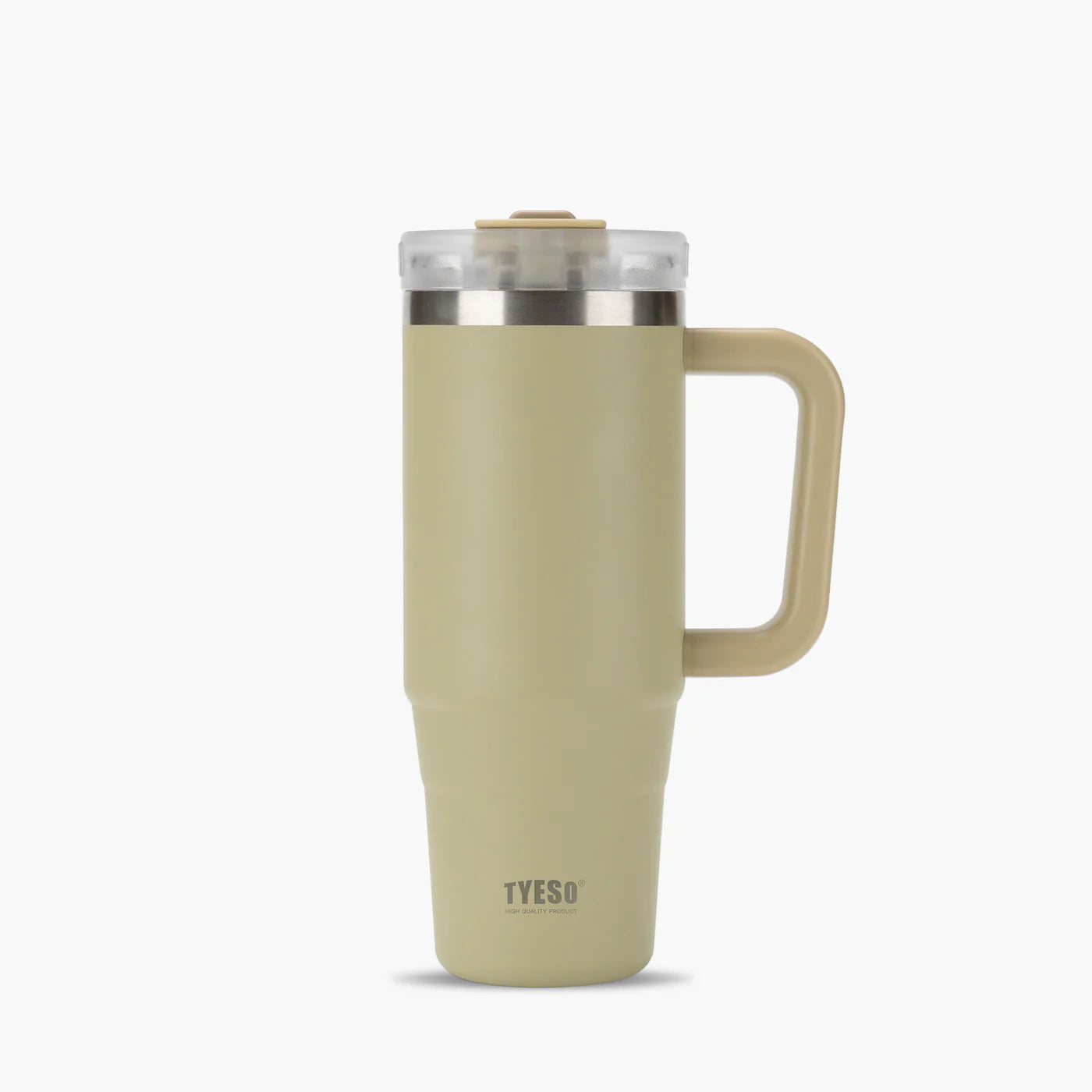 Gobelet inox avec paille réutilisable, 900ml ou 1200ml, idéal pour boissons chaudes ou froides kaki