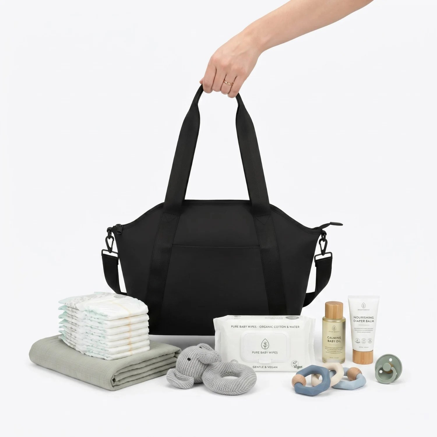 Sac à langer tendance pour parents actifs avec crochets poussette inclus