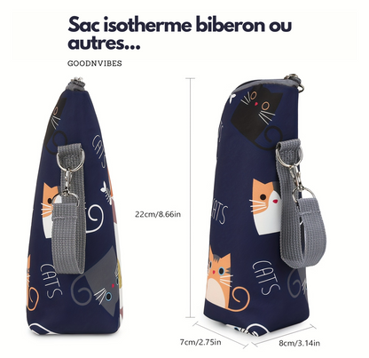 Sac isotherme à motifs pour biberons/boissons