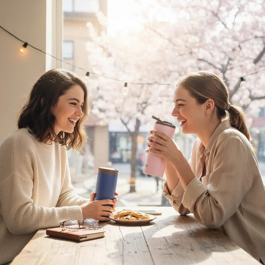 Alliez style et praticité avec ThermoVibe, le thermos en acier inoxydable 304 premium. Compact et léger, il conserve vos boissons chaudes ou froides pendant 6 à 12 heures, idéal pour le café, le thé ou vos boissons fraîches en déplacement.